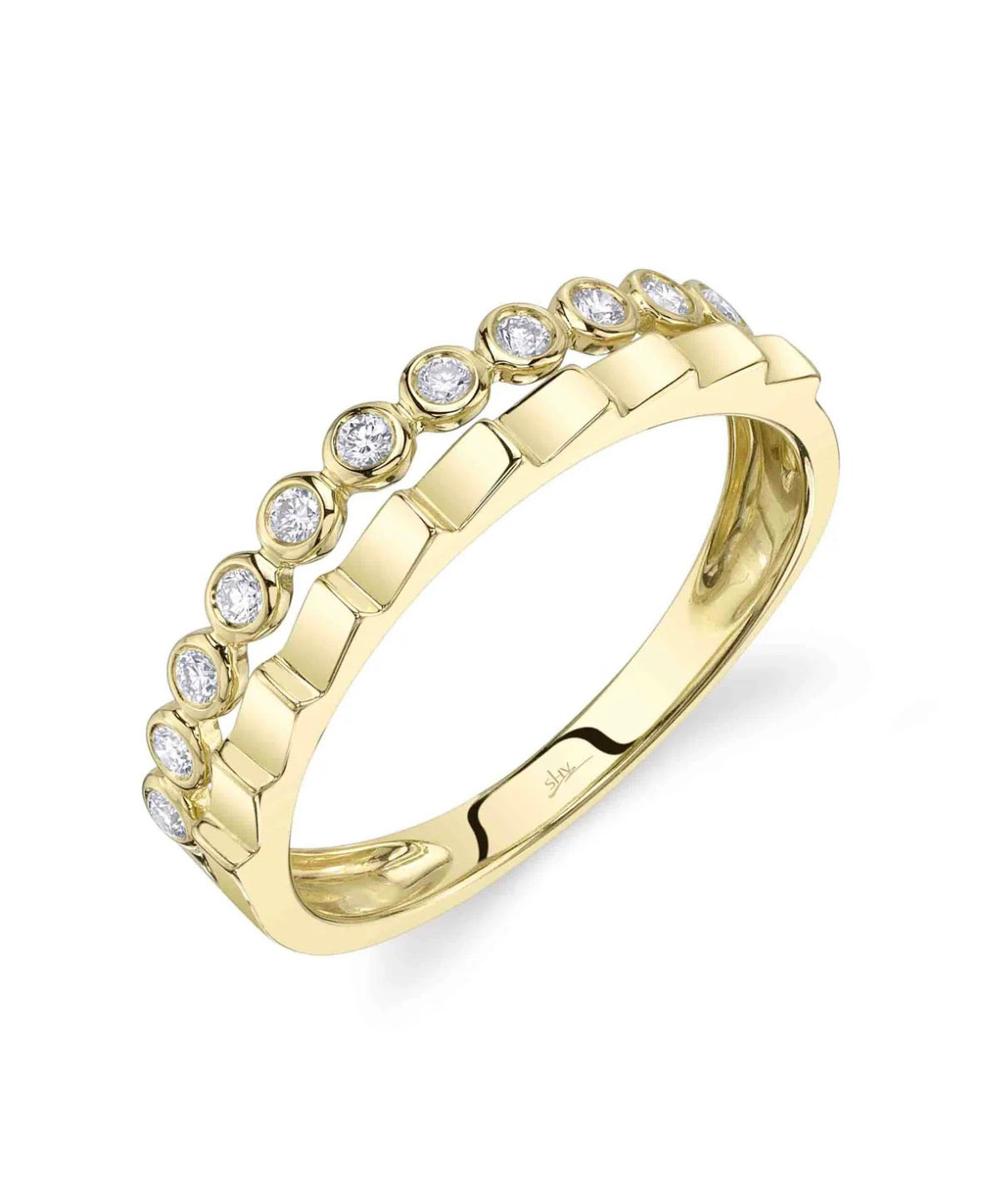 14K Yellow Gold Diamond Fashion Ring