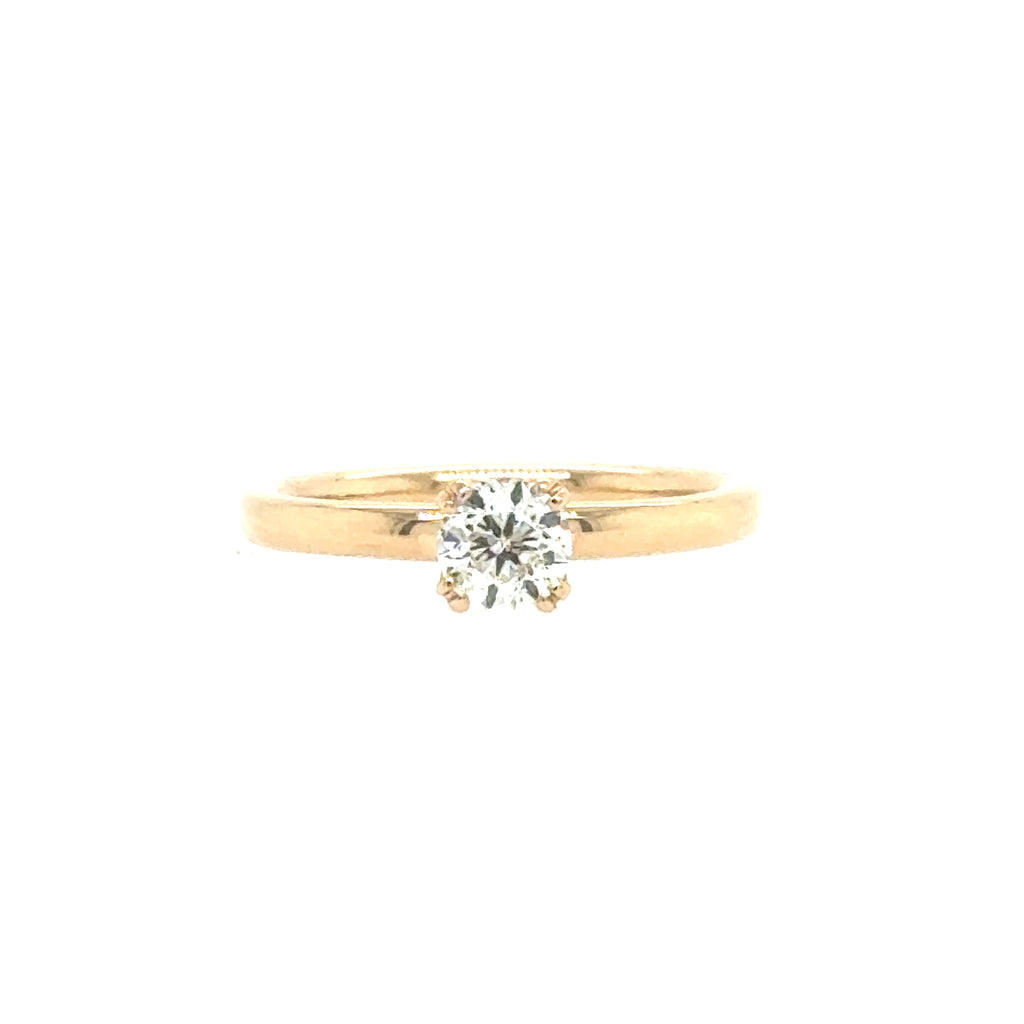 14K Yellow Gold Round Diamond Solitaire