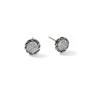 Sterling Silver Diamond Earrings