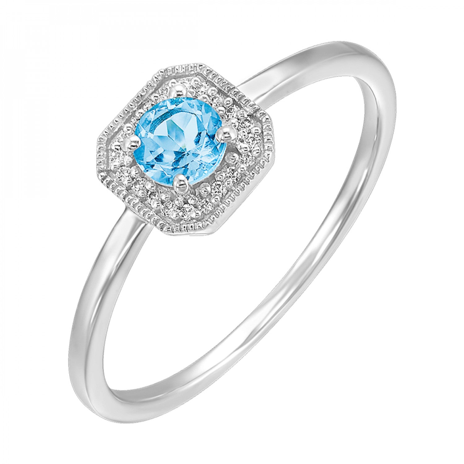 10K White Gold Blue Topaz Ring