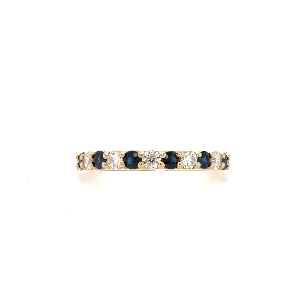 14K Lakeshore Diamond And Sapphire Band