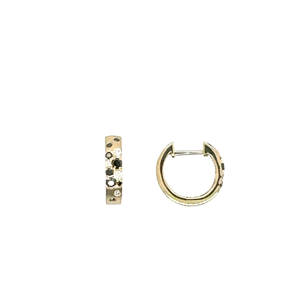 14K Yellow Gold Huggie Diamond Earrings