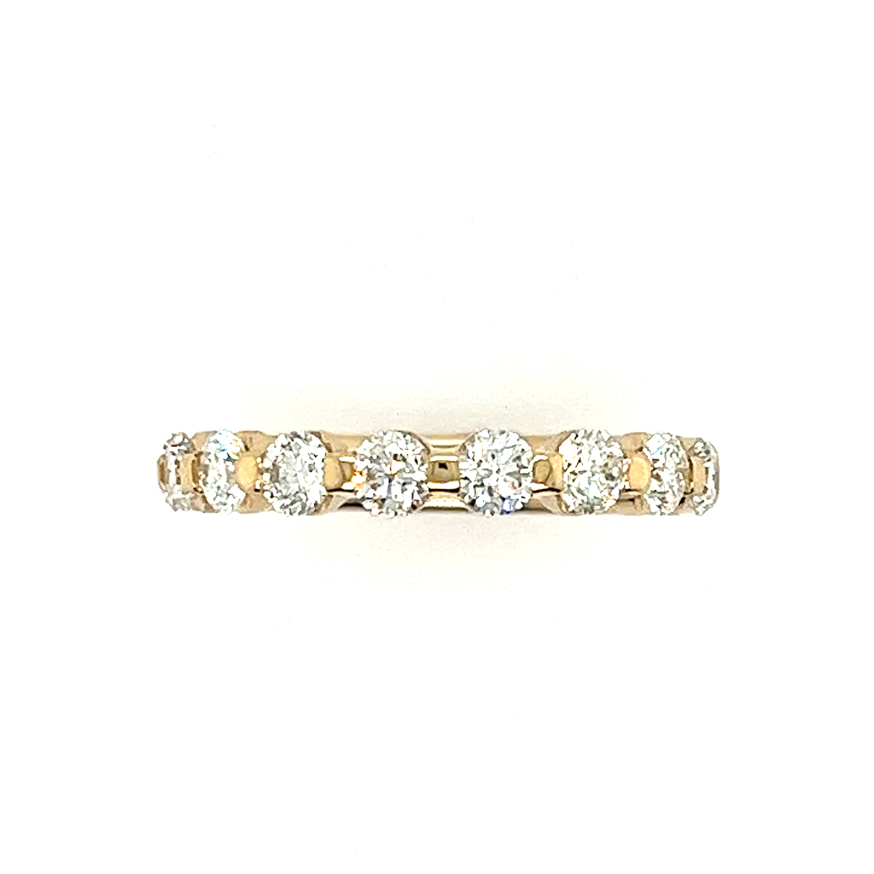 14K Yellow Gold Shared Prong Diamond Wedding Band