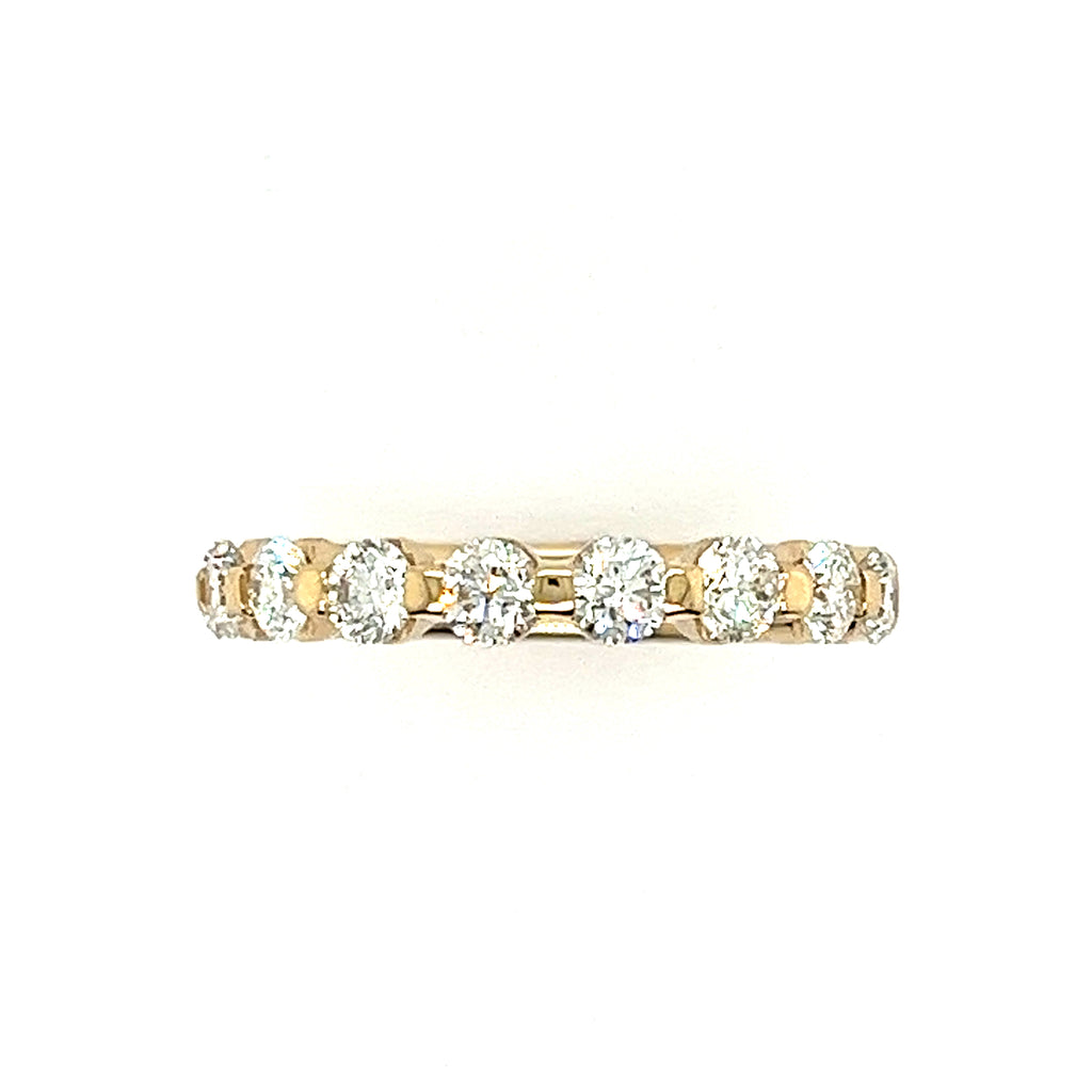 14K Yellow Gold Shared Prong Diamond Wedding Band