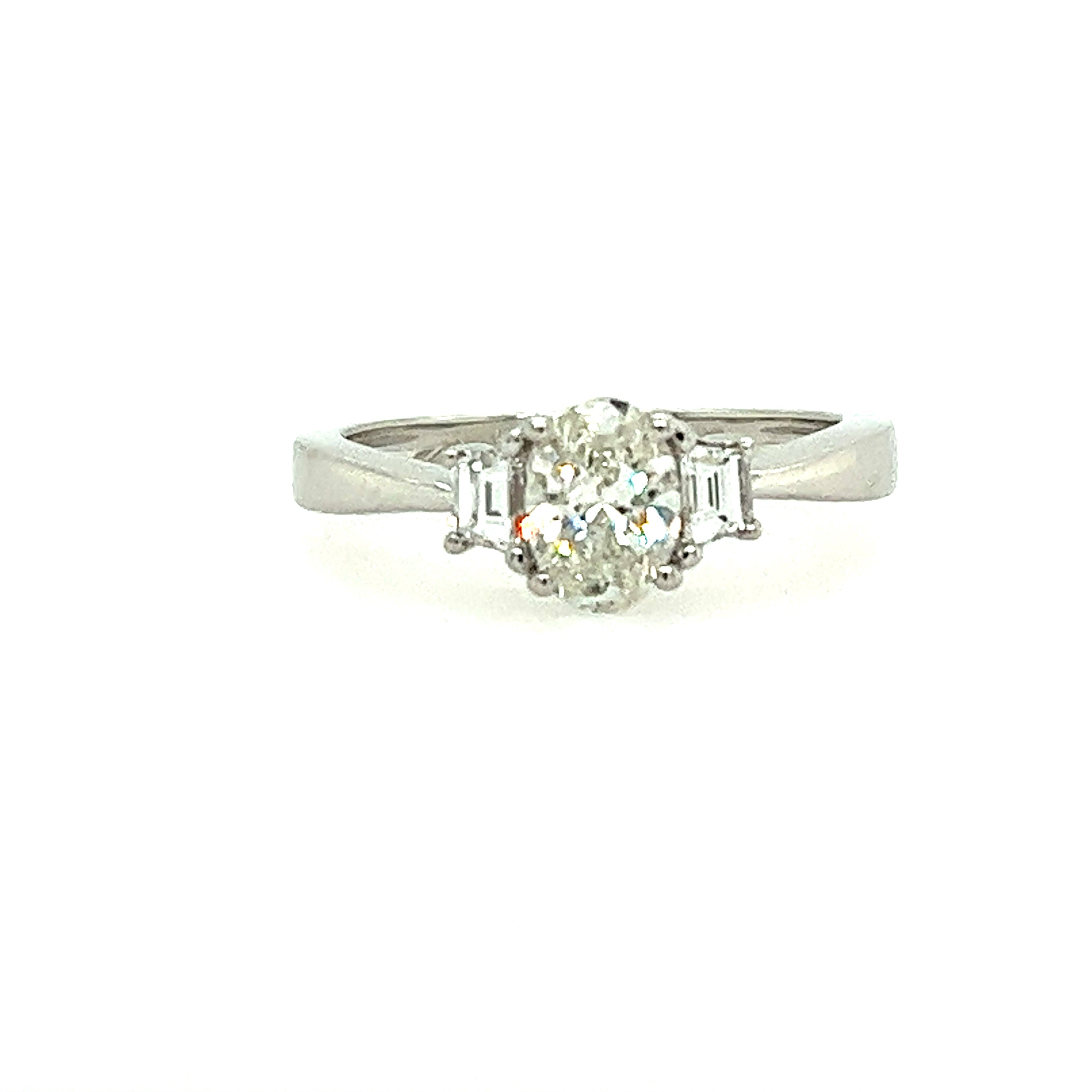 14k White Gold Lakeshore Oval Diamond Engagement Ring