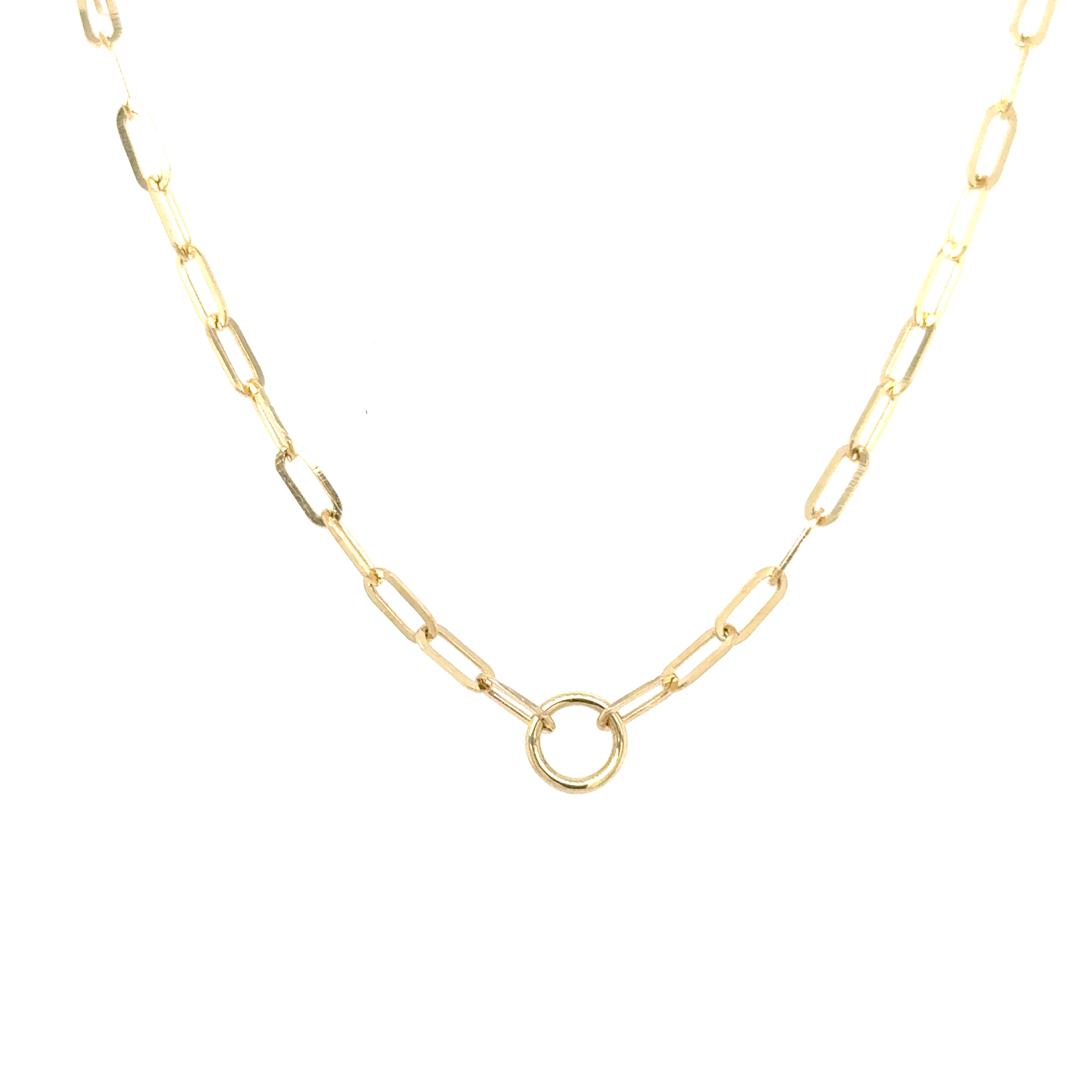 14K Yellow Gold Paperclip Necklace