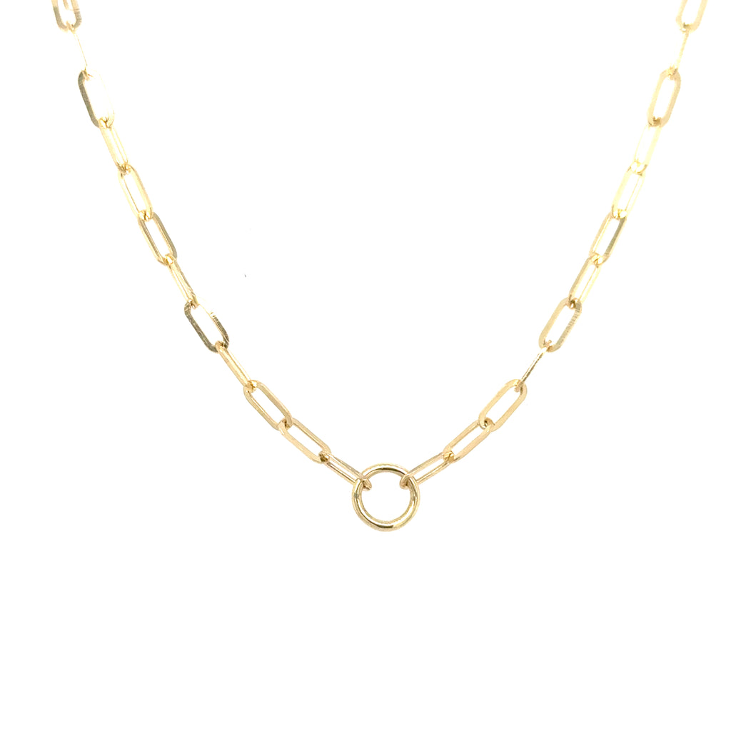 14K Yellow Gold Paperclip Necklace