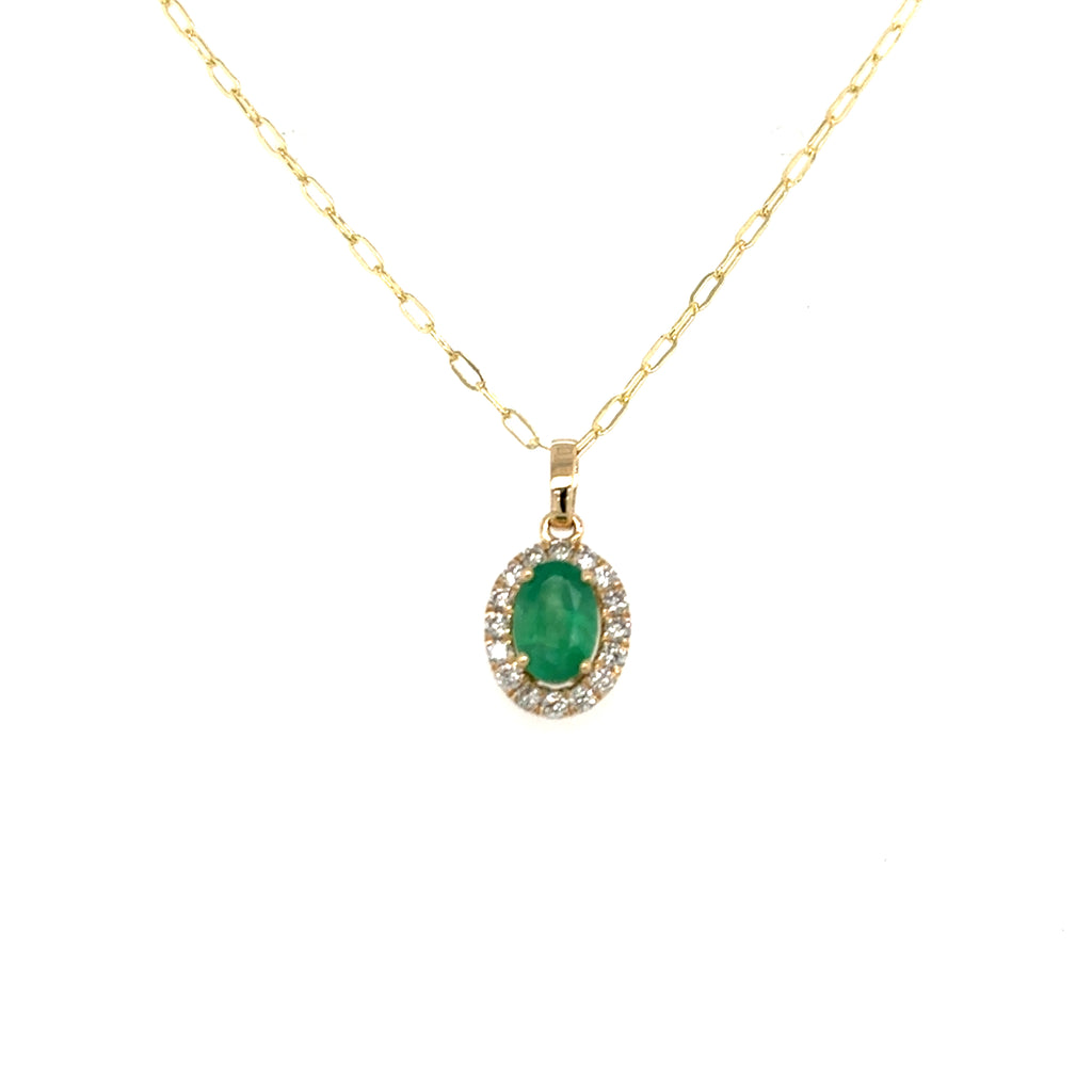 14K Yellow Gold Emerald Pendant