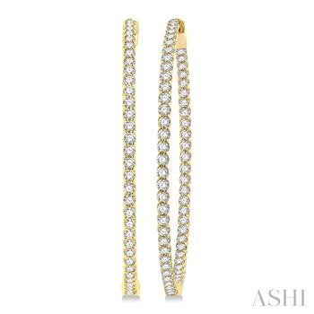14 Karat Large Hoop Diamond Earrings
