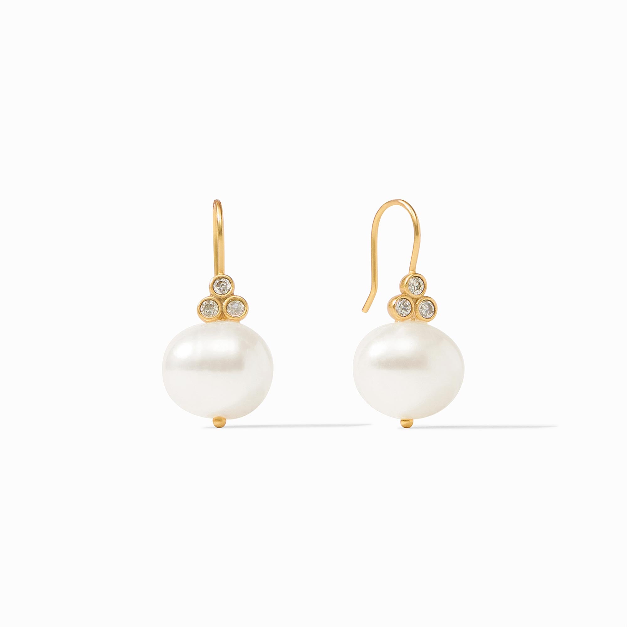 Gold Plated Pearl/CZ Earrings