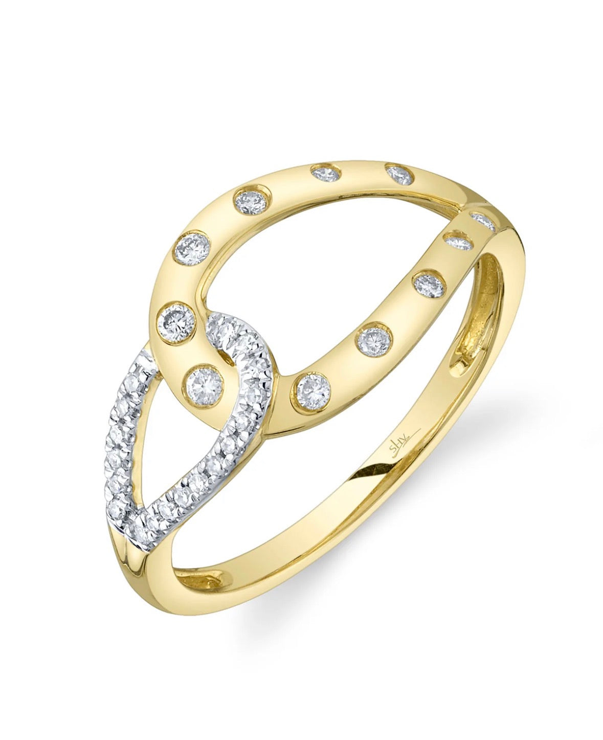 14K Yellow Gold Diamond Fashion Ring