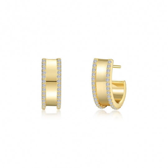 Gold Plated CZ Hoop Earrings