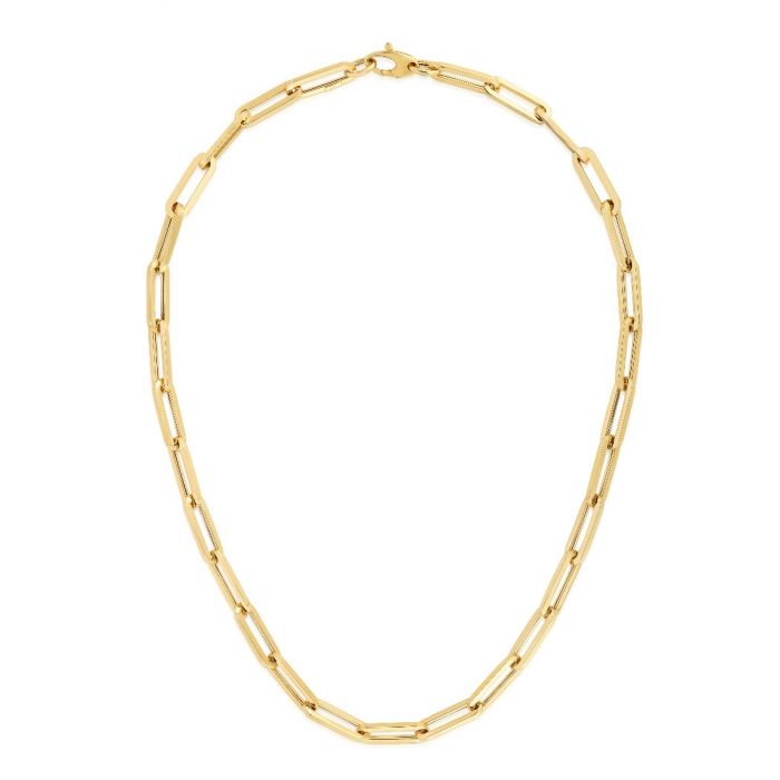 14K Yellow Gold Paperclip Necklace