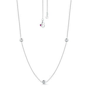 18k White Gold Station Diamond Necklace - Roberto Coin Inc