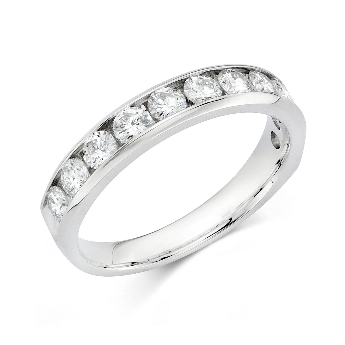 14k White Gold Channel Set Diamond Anniversary Ring - Just Perfect