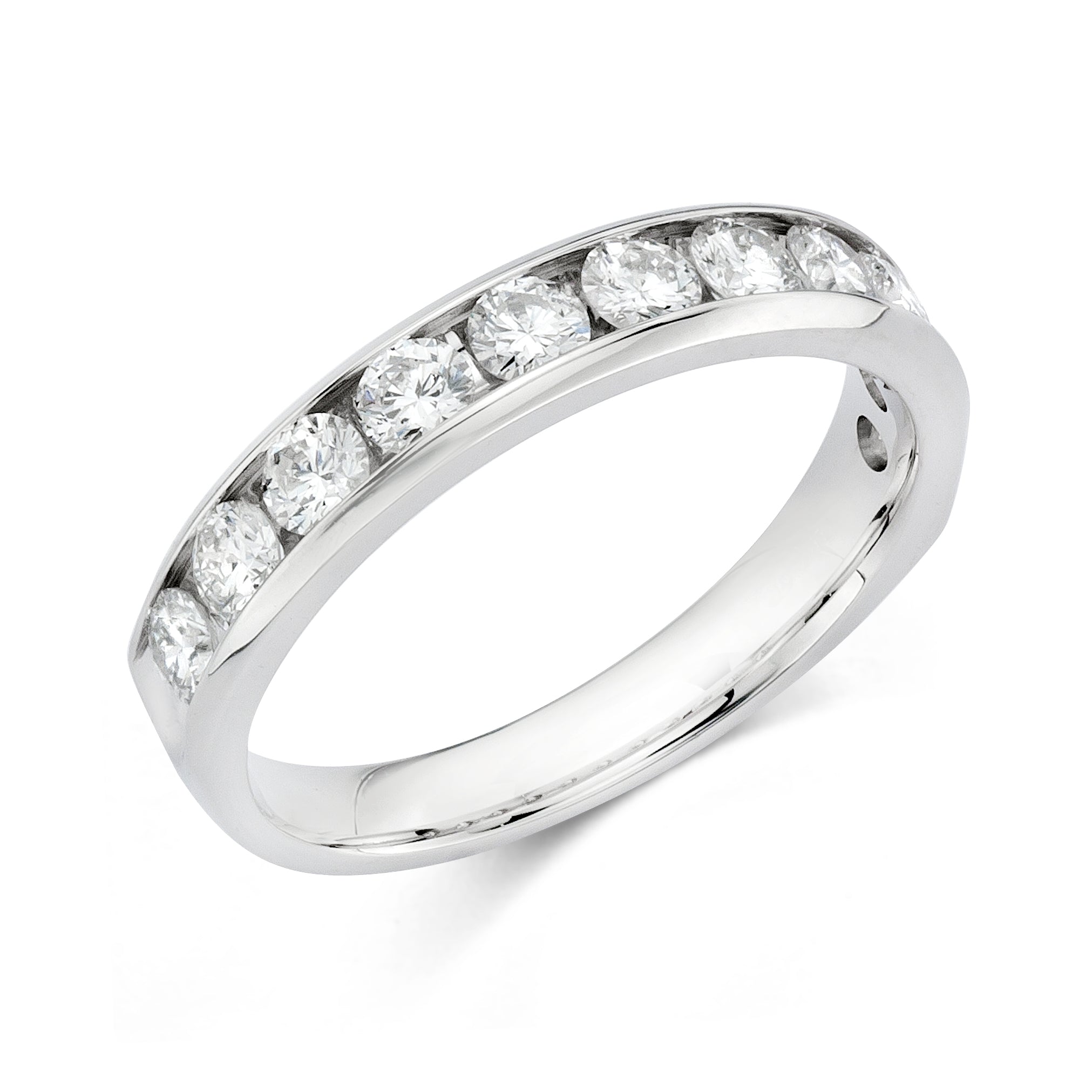 14k White Gold Channel Set Diamond Anniversary Ring