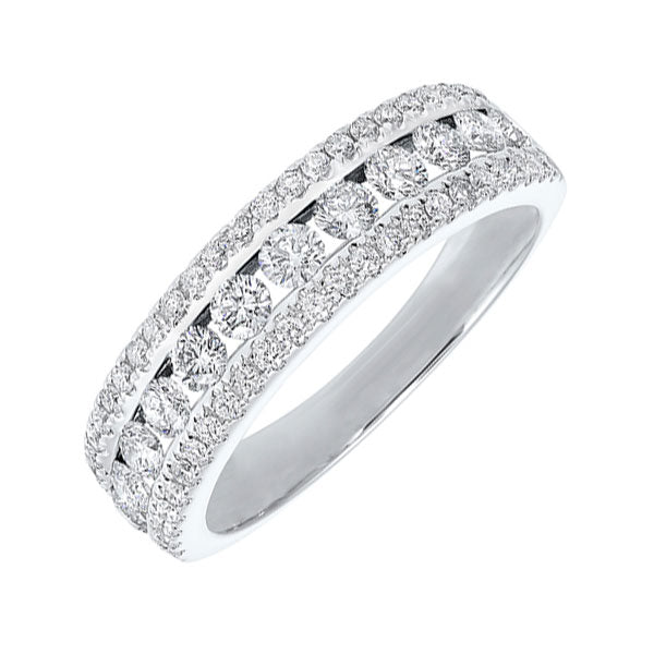 14k White Gold Shared Prong Diamond Anniversary Ring