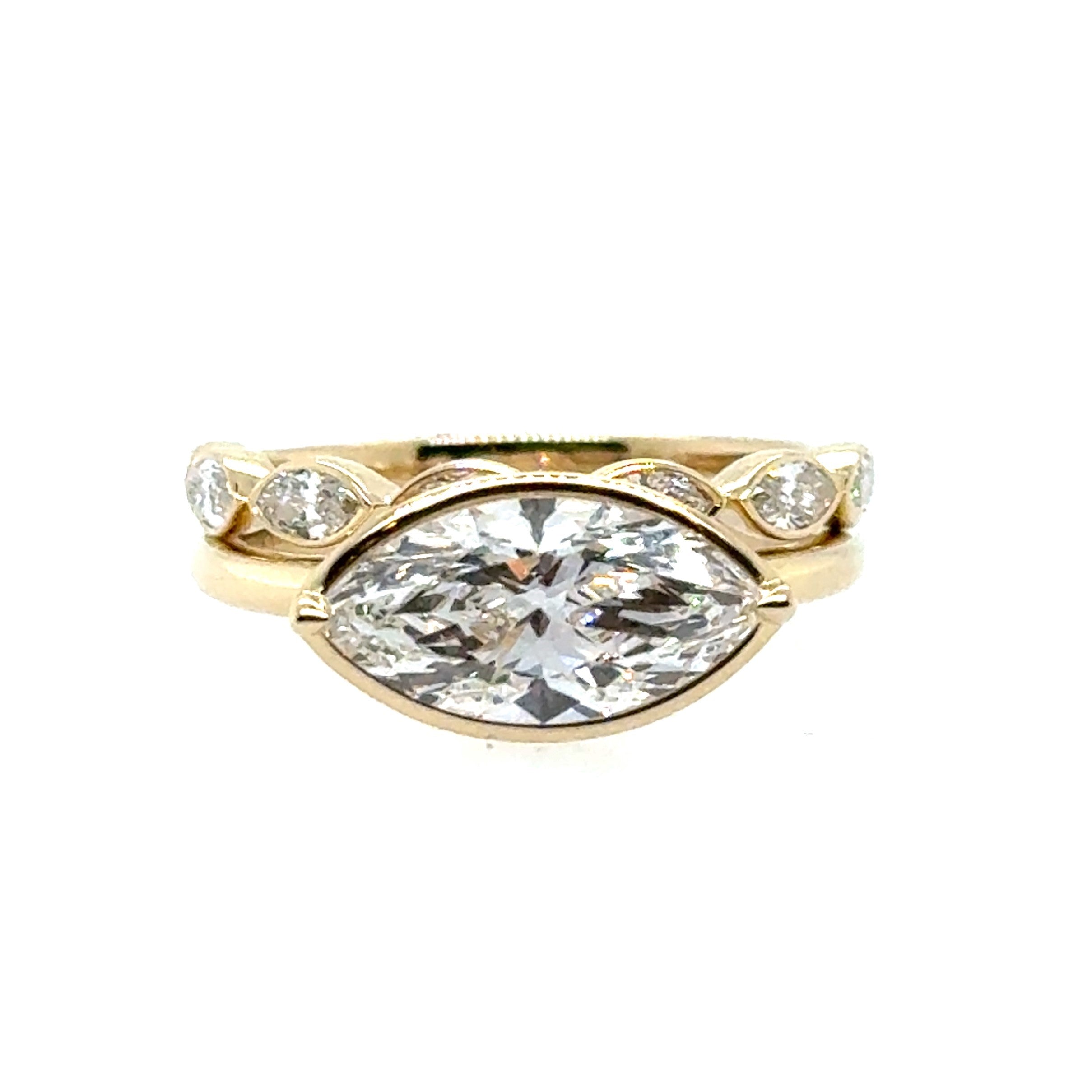 14 Karat Set Marquise Diamond Engagement Ring - IDD USA LLC
