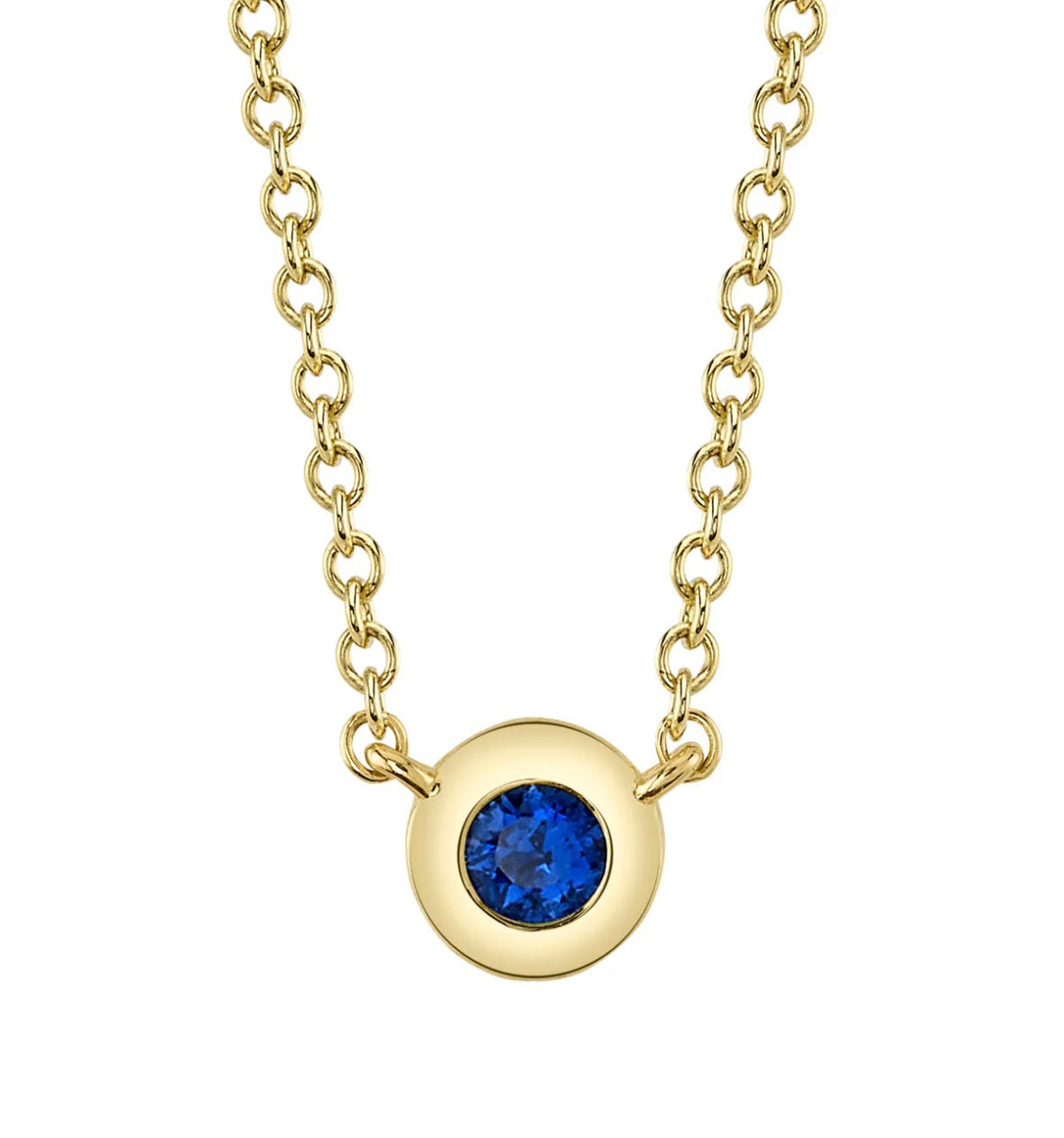 14K Yellow Gold Sapphire Pendant