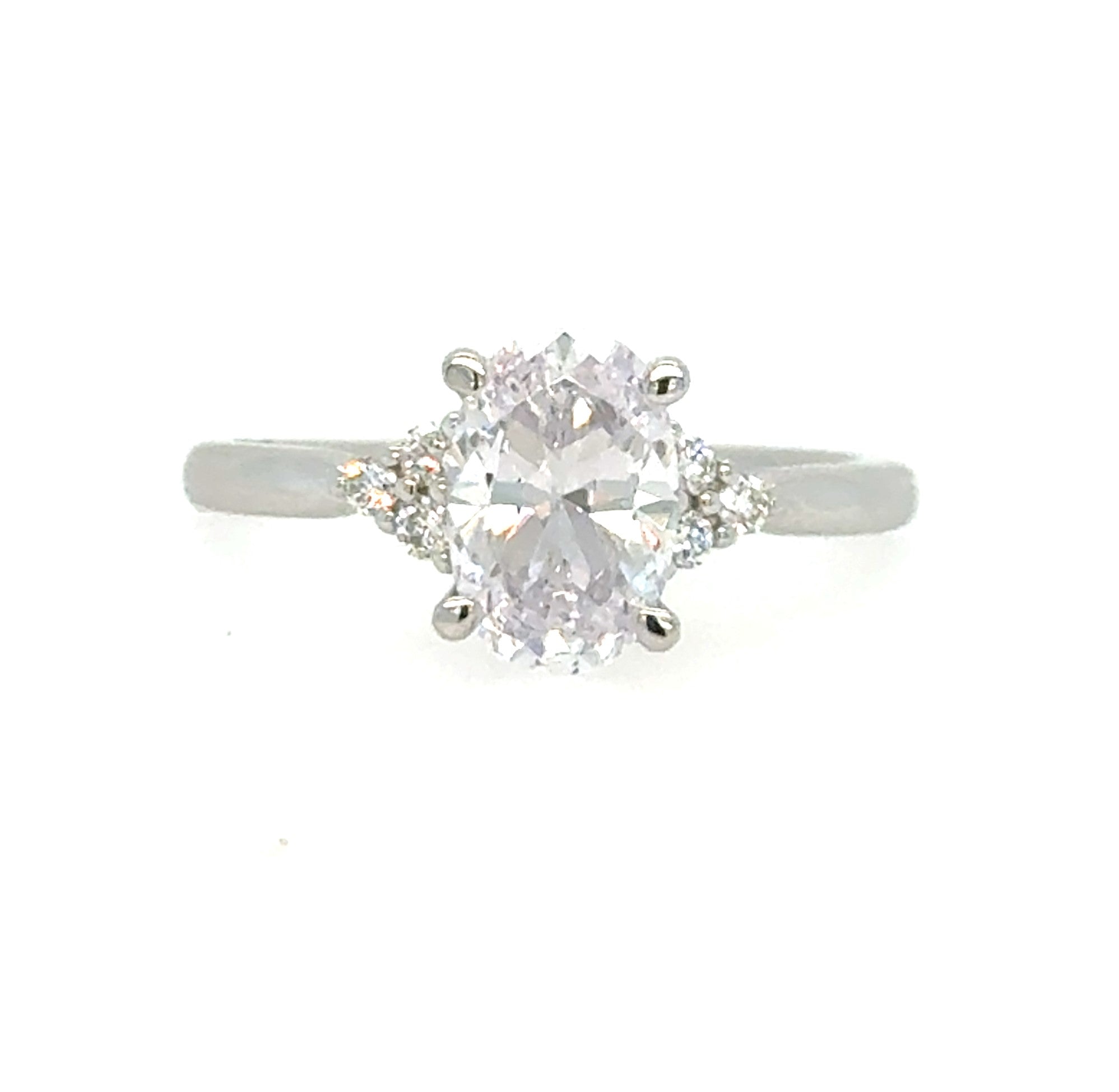 14k White Gold Semi Mount Semi-Mount 
*center stone not included