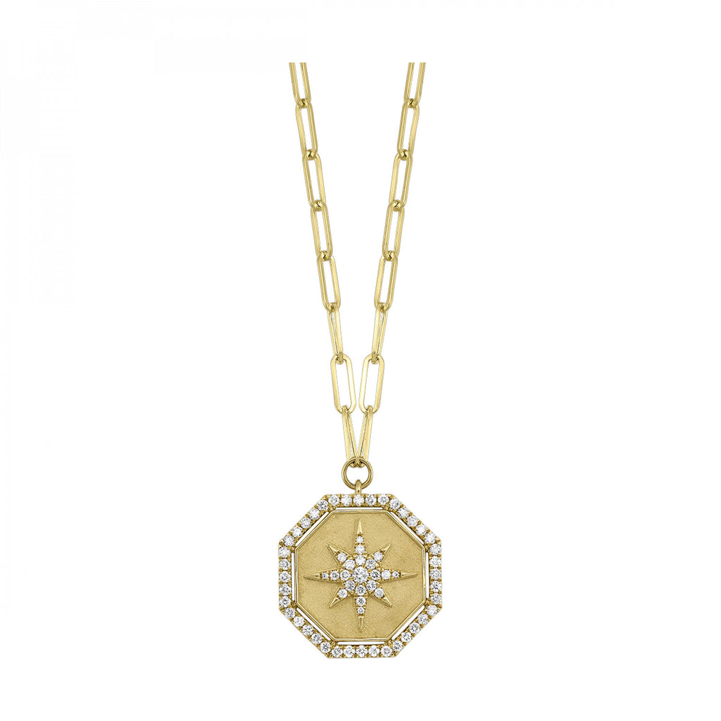 14K Yellow Gold Drop Diamond Pendant