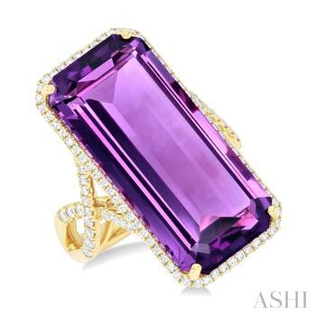 14K Yellow Gold Amethyst Ring