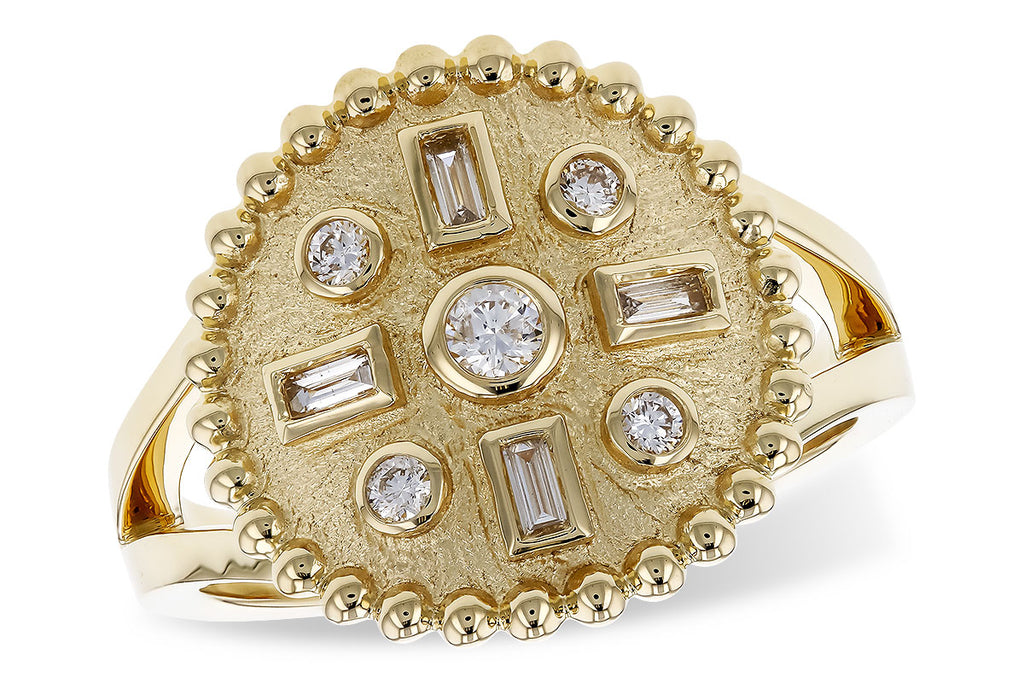 14K Yellow Gold Diamond Fashion Ring