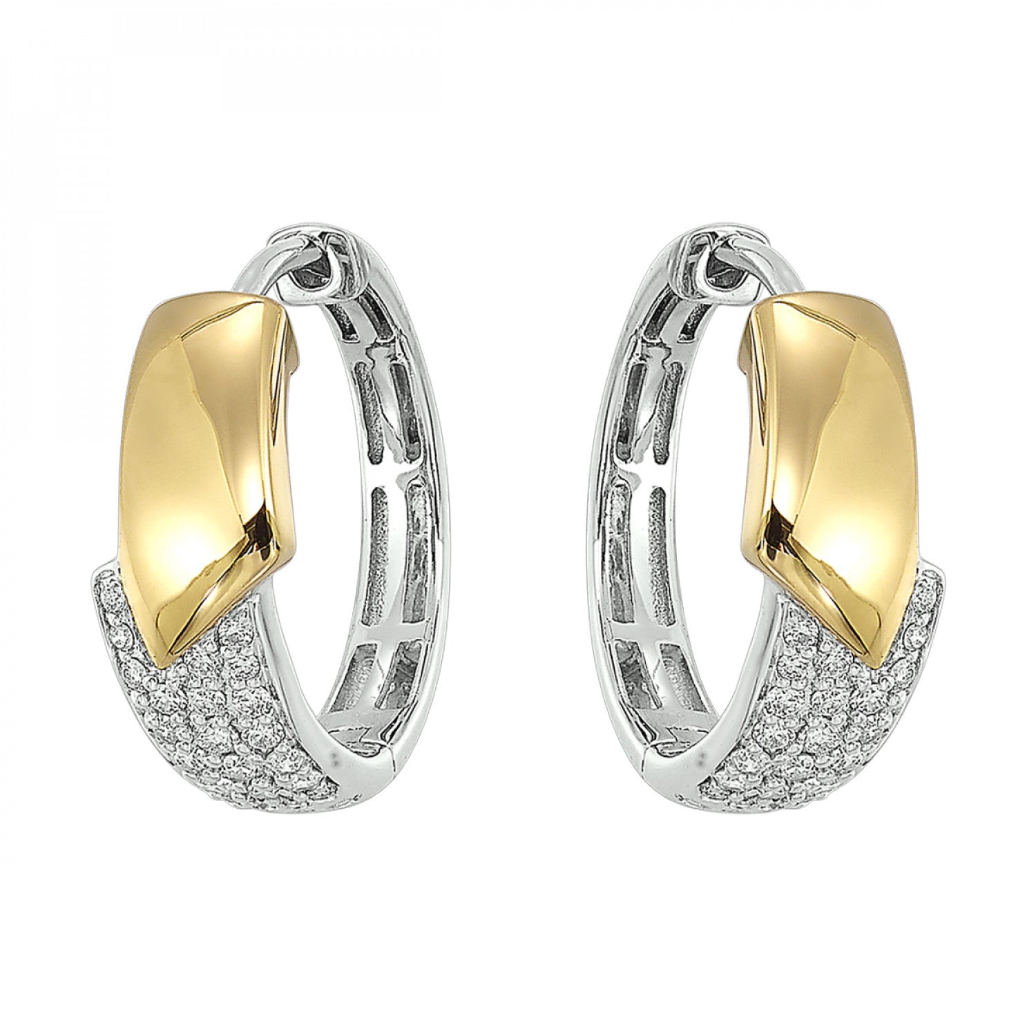 14K Yellow And White Gold Lakeshore Diamond Earrings