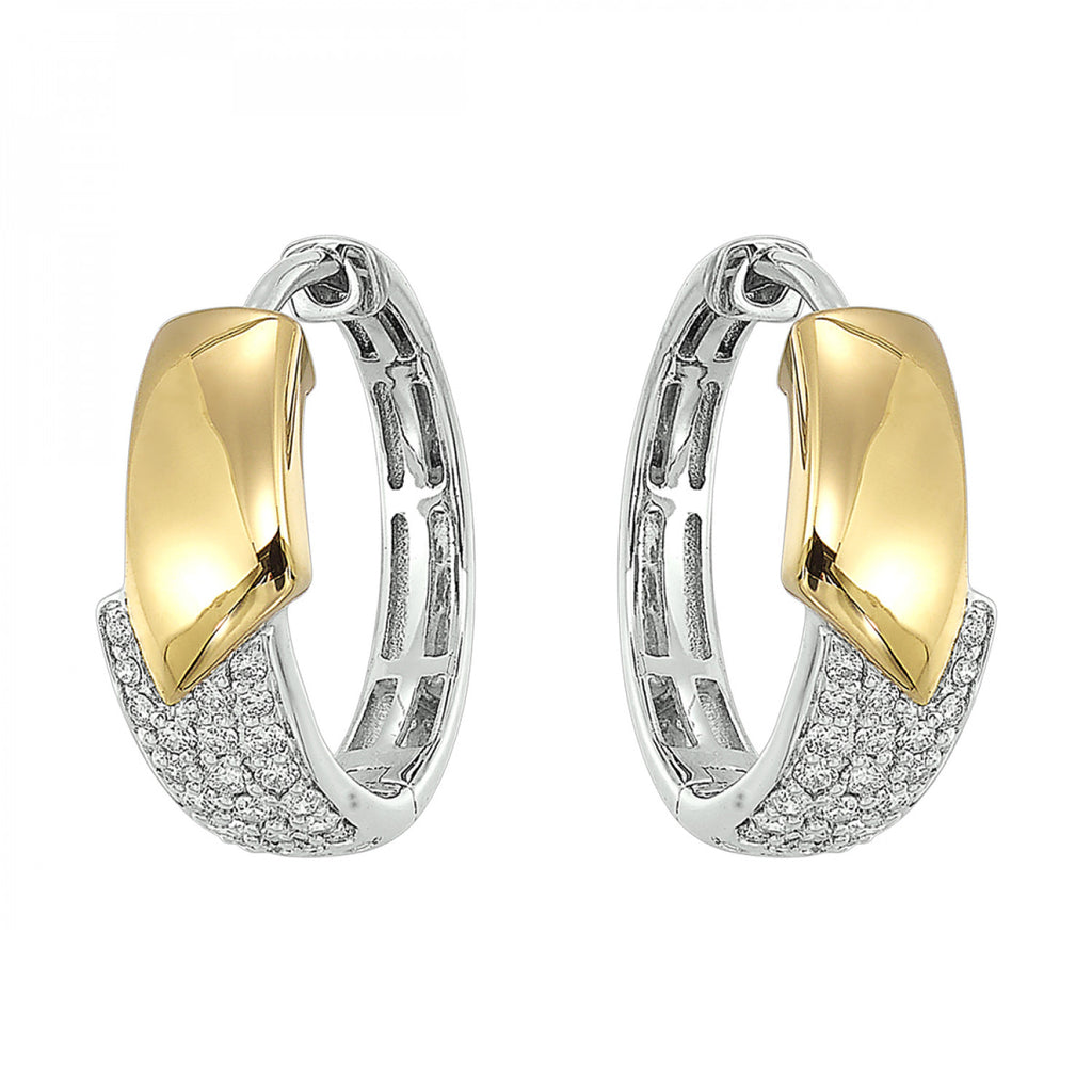 14K Yellow And White Gold Lakeshore Diamond Earrings