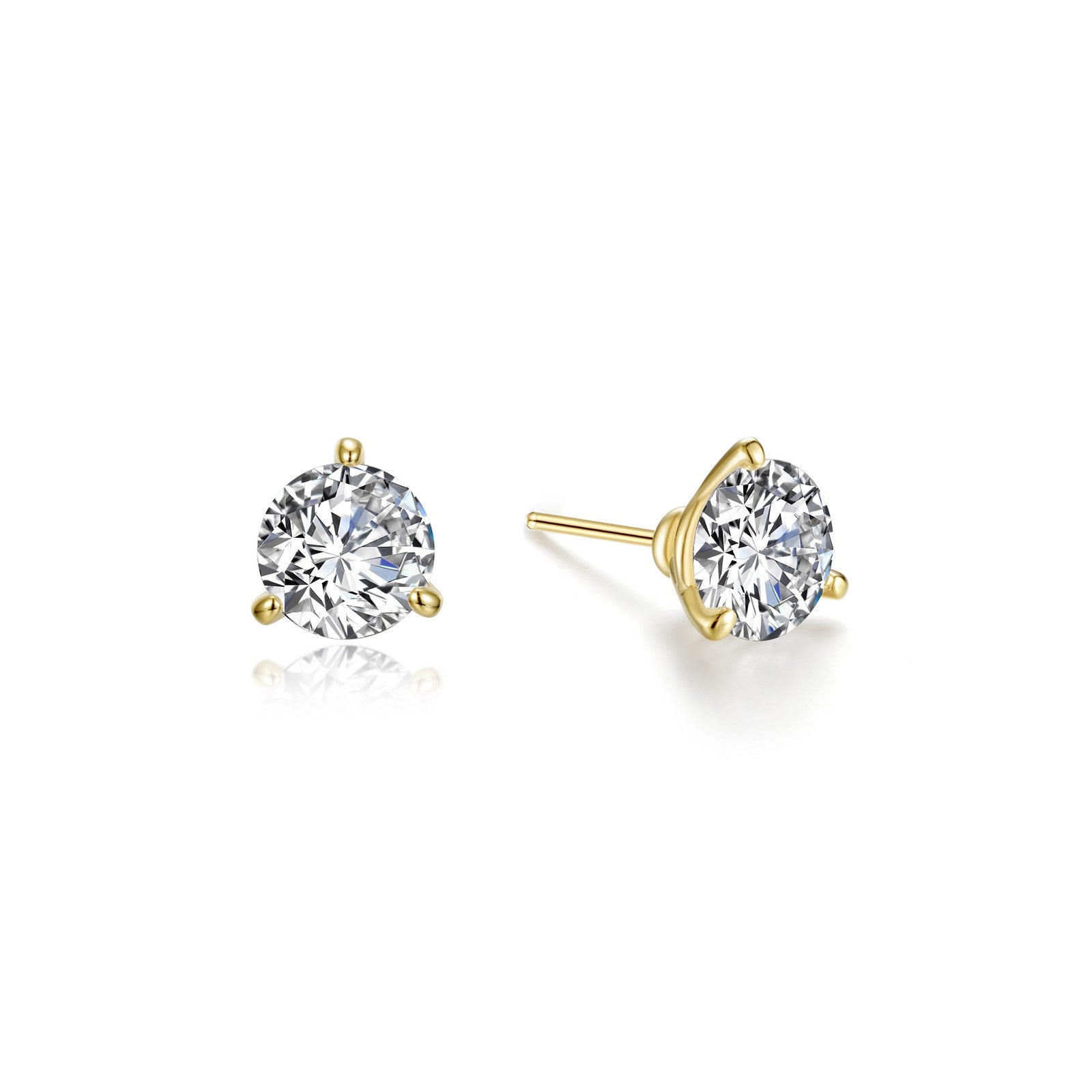 Gold Plated Stud Earrings CZ