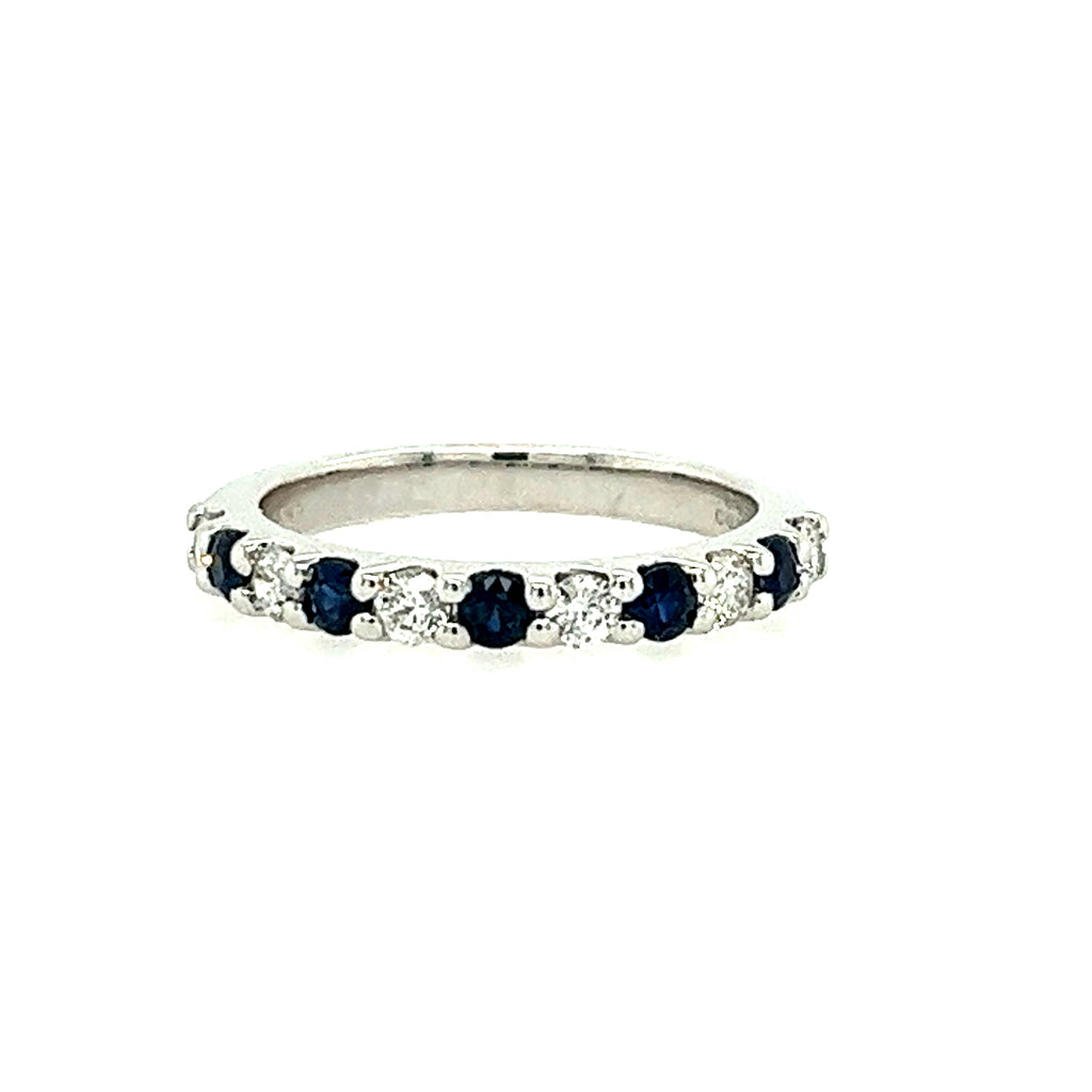 14K Lakeshore Diamond And Sapphire Band