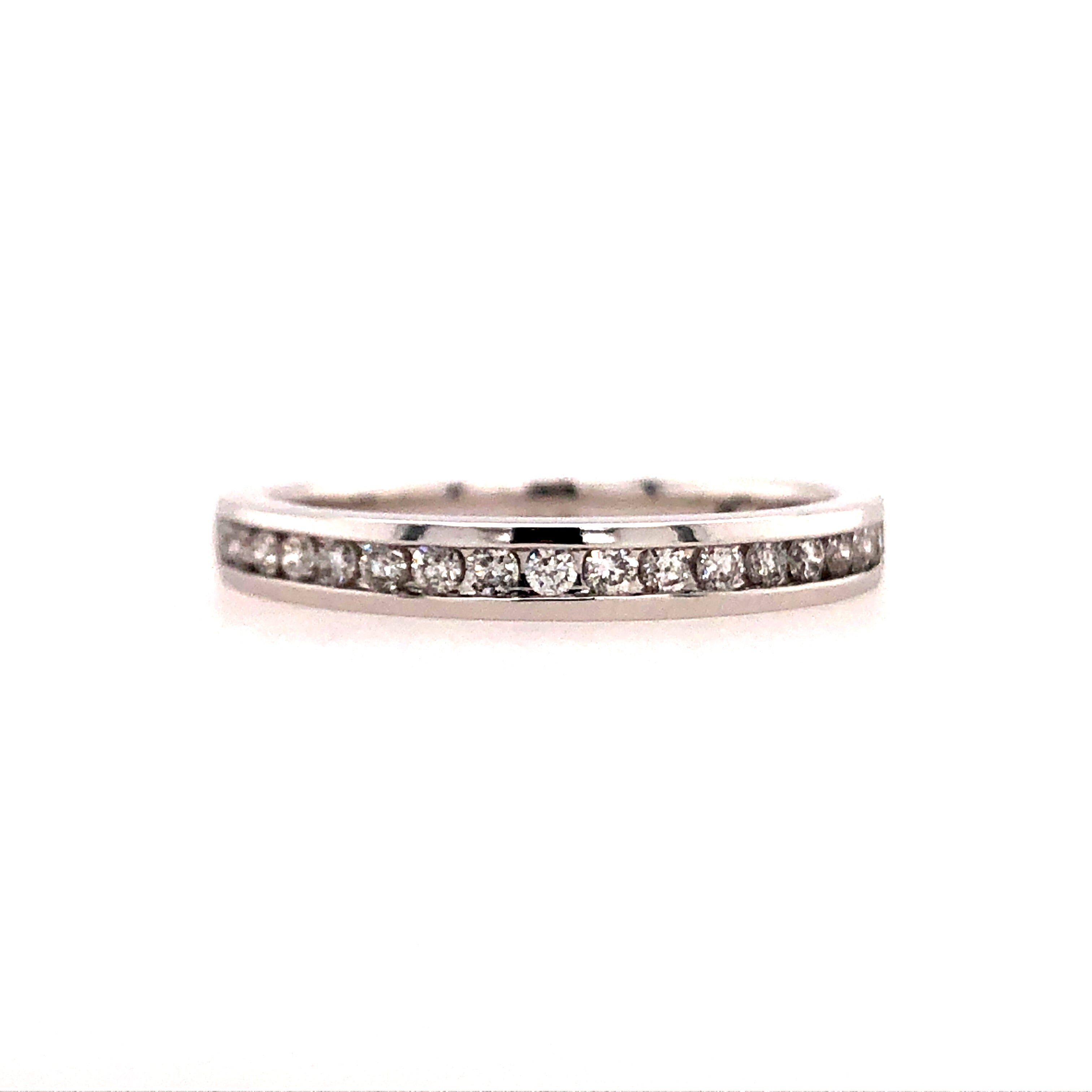14k White Gold Channel Set Diamond Anniversary Ring