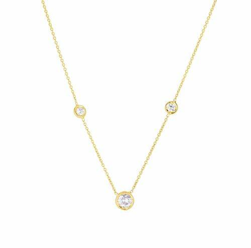 18K Yellow Gold Station Diamond Necklace - Roberto Coin Inc