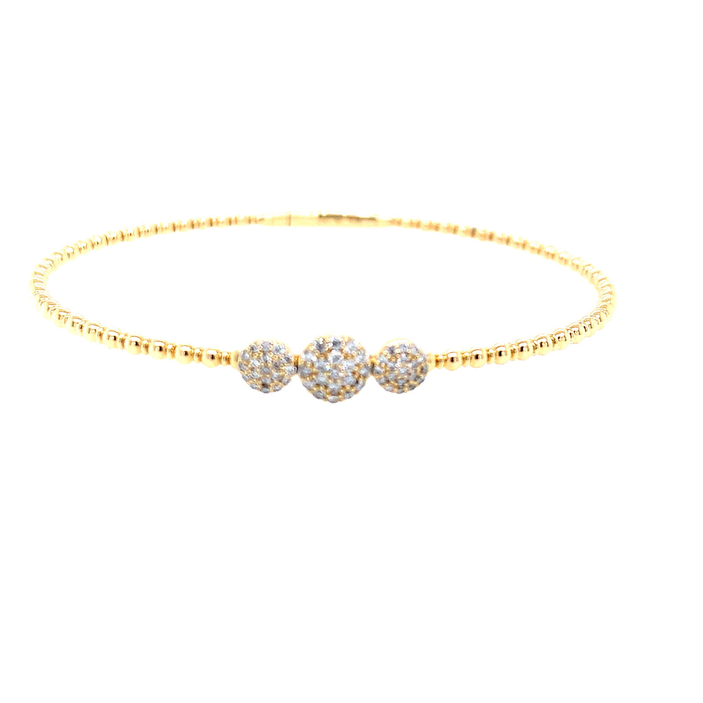 14K Yellow Gold Diamond Bangle Bracelet