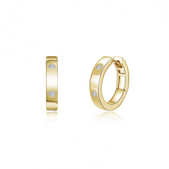 Gold Plated CZ Hoop Earrings