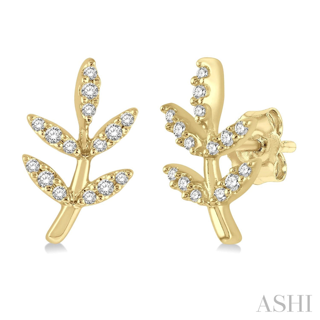 10K Yellow Gold Leaf Earrings