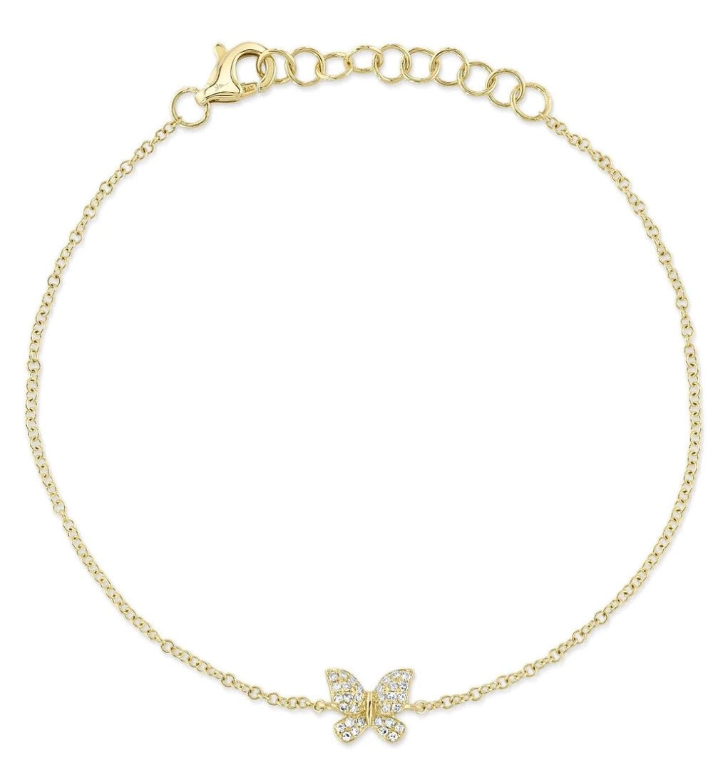 14 Karat Diamond Butterfly Bracelet