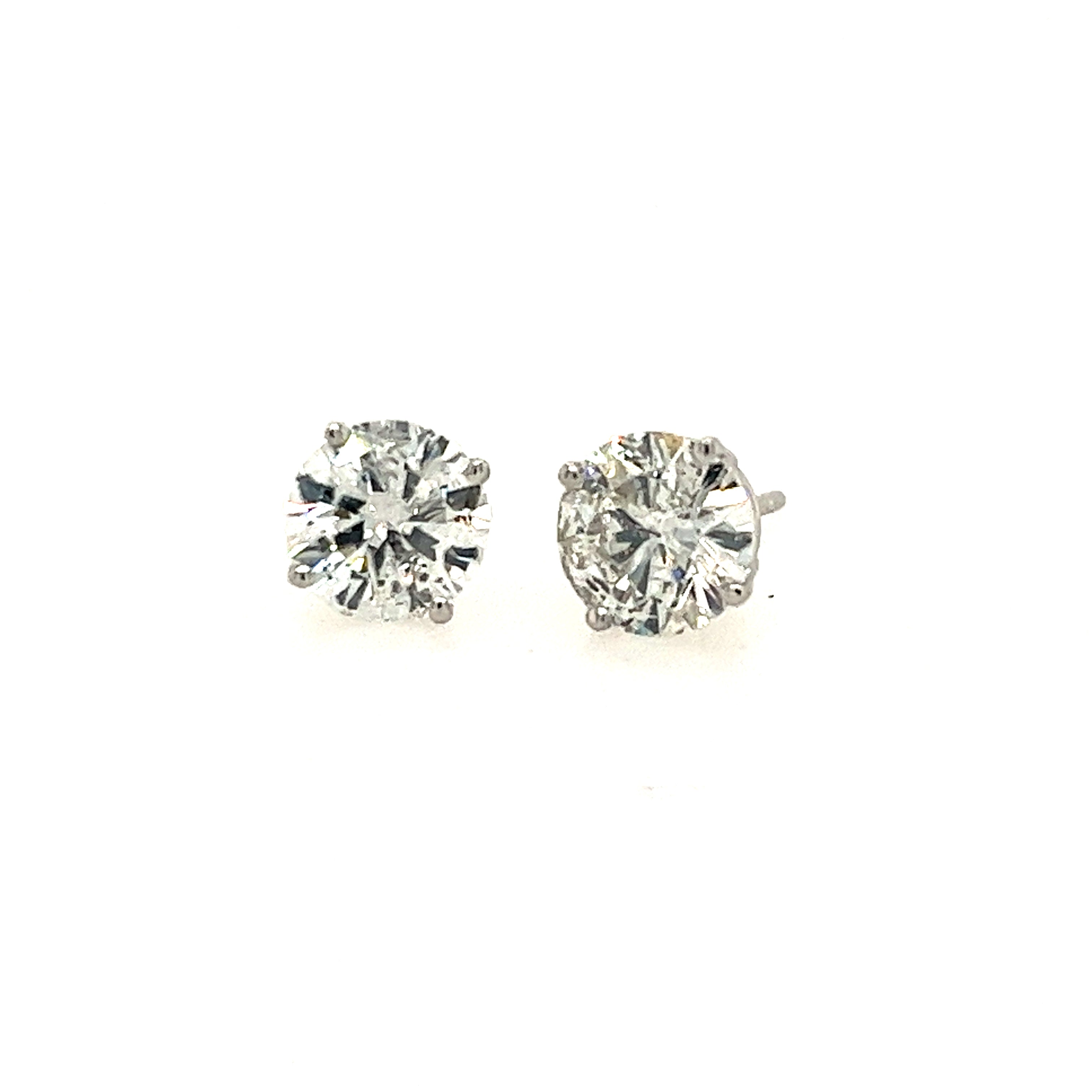 14k White Gold Diamond Stud Earrings - Lakeshore Diamonds