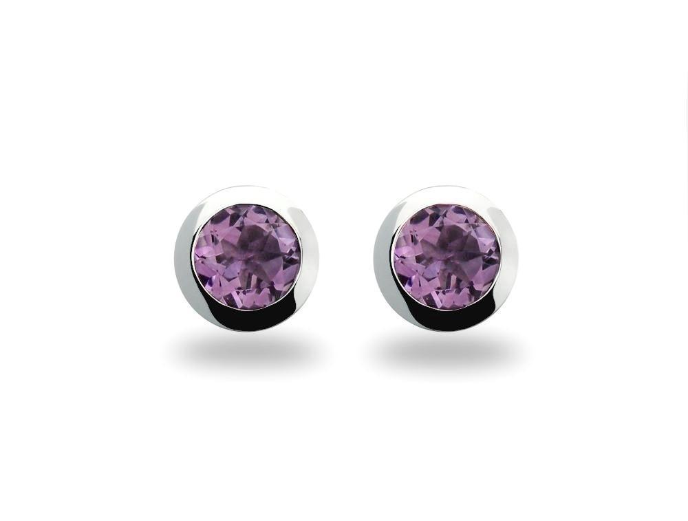 Sterling Silver Amethysts Earrings