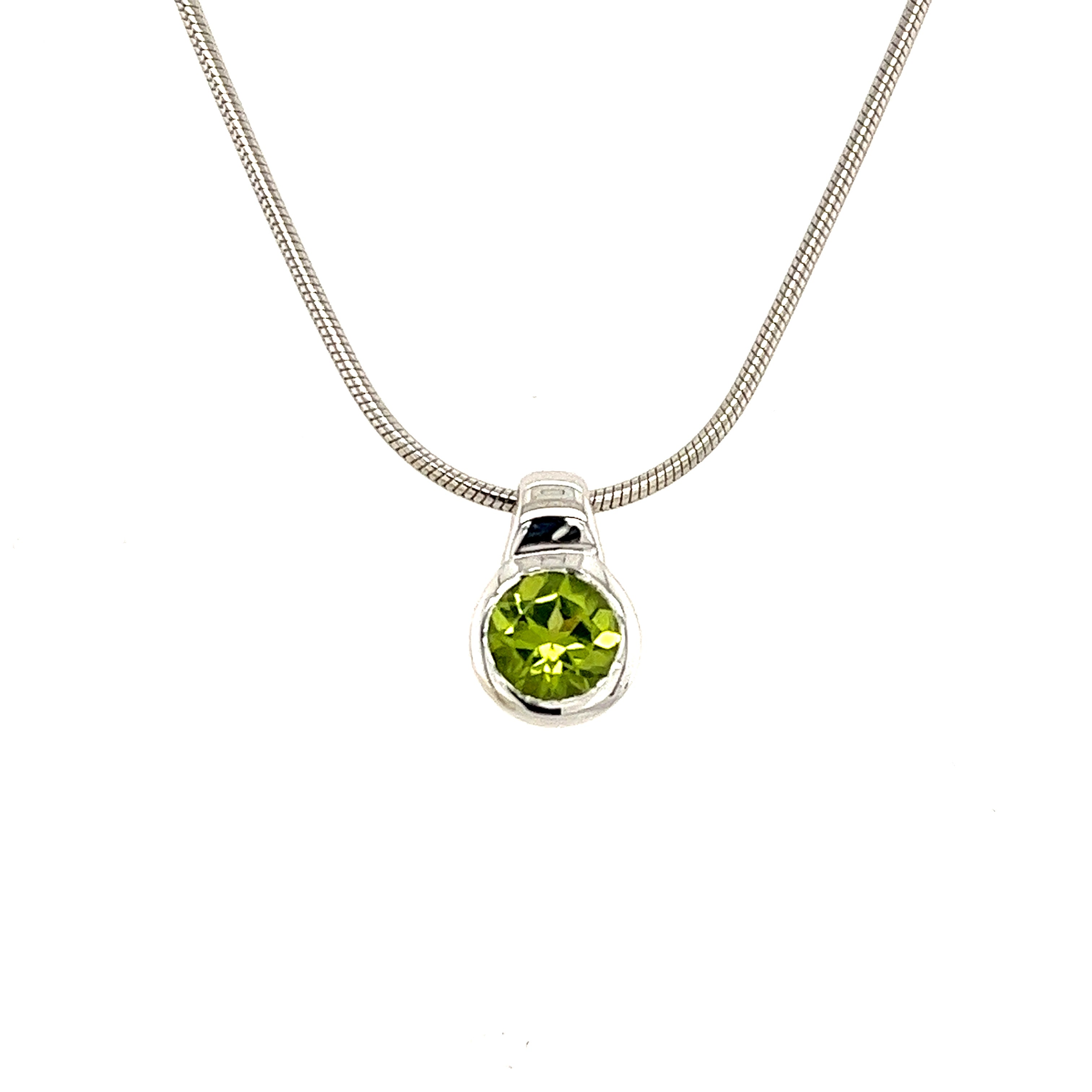 Sterling Silver Peridot Pendant - Joryel Vera