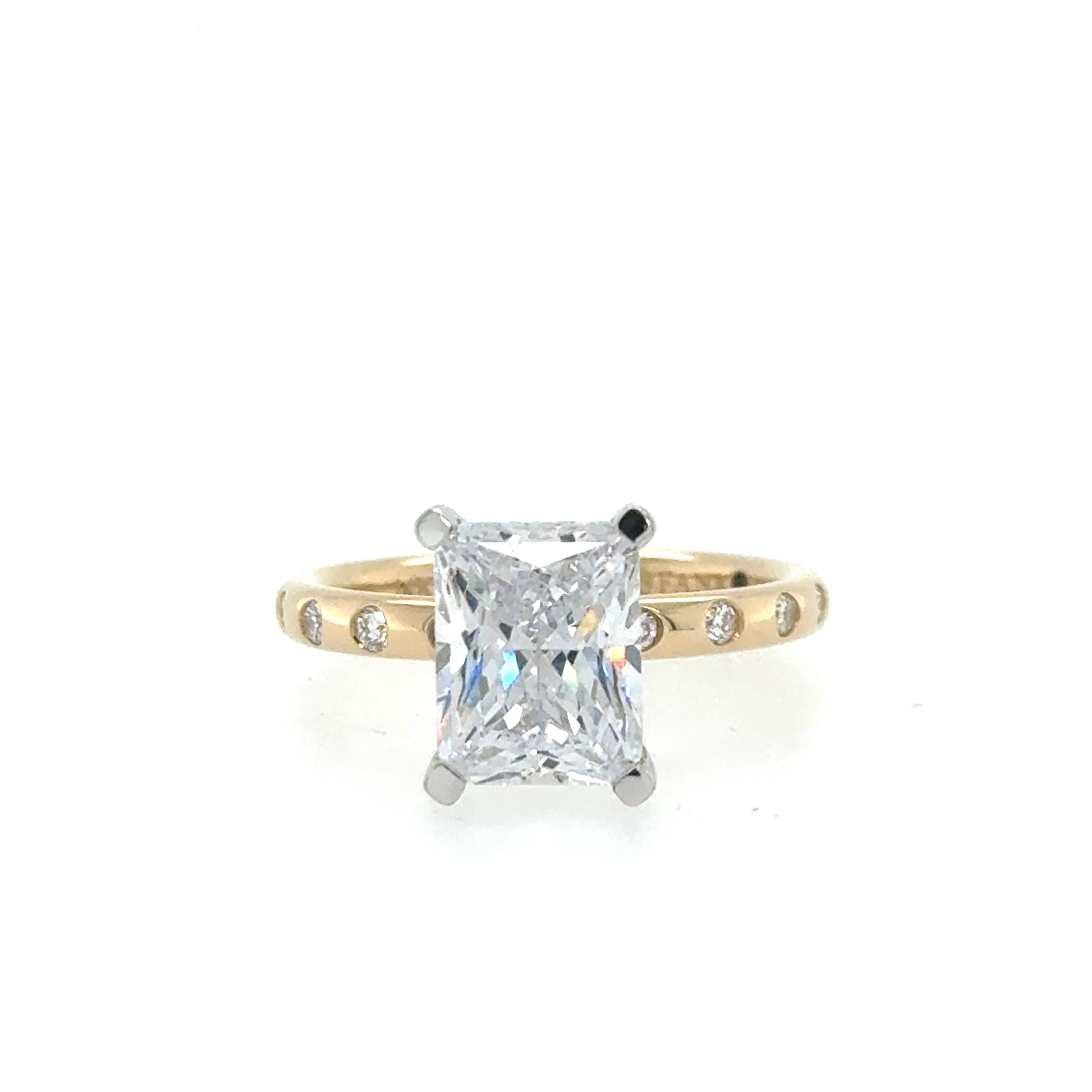 14K Yellow And White Gold Semi Mount Semi-Mount 
*center stone not included