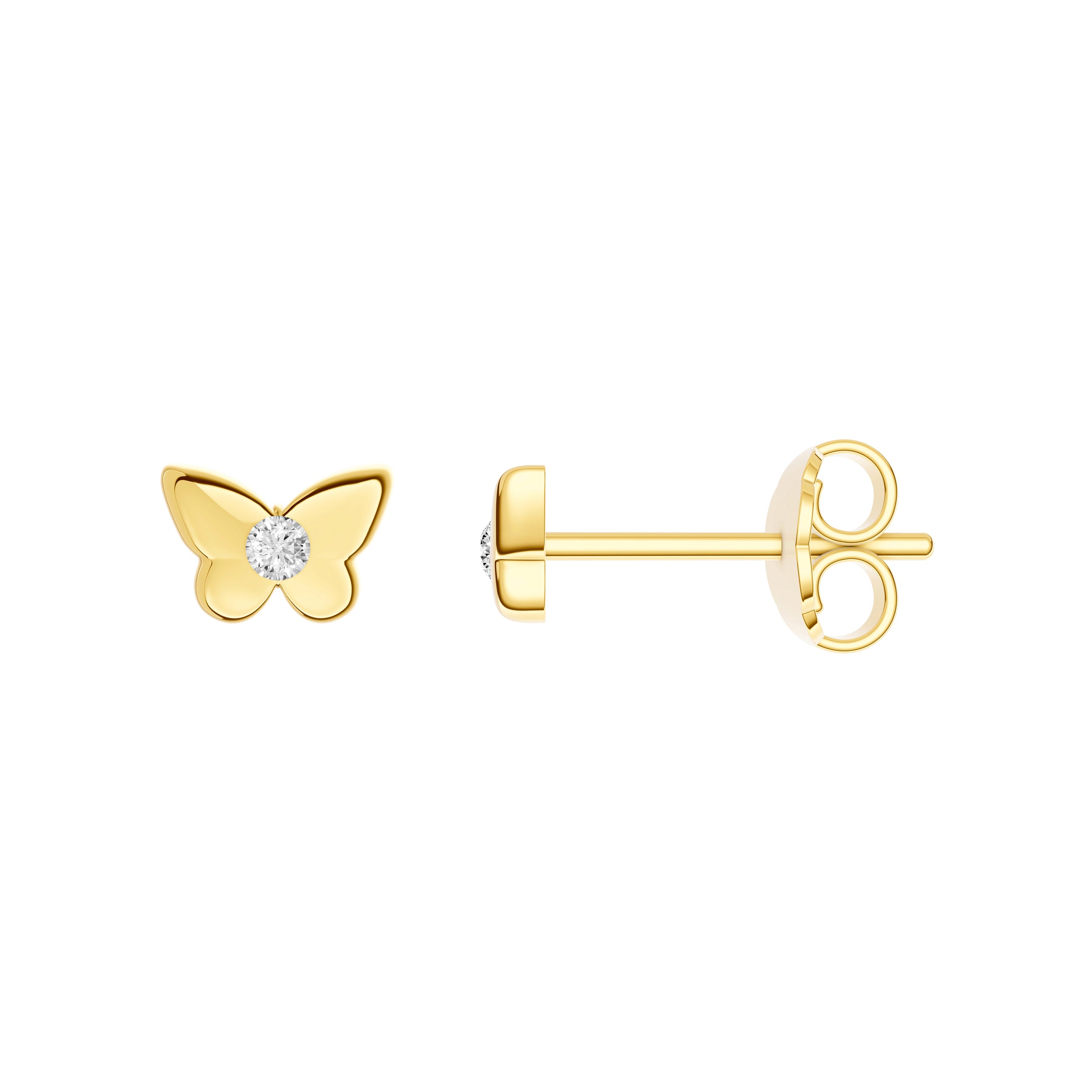 14 Karat Button Diamond Earrings - Midas Chain