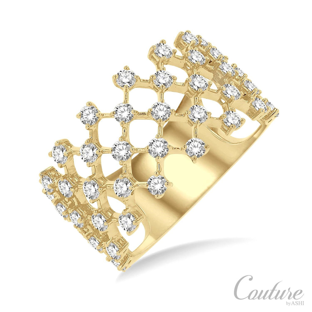 18K Yellow Gold Diamond Fashion Ring