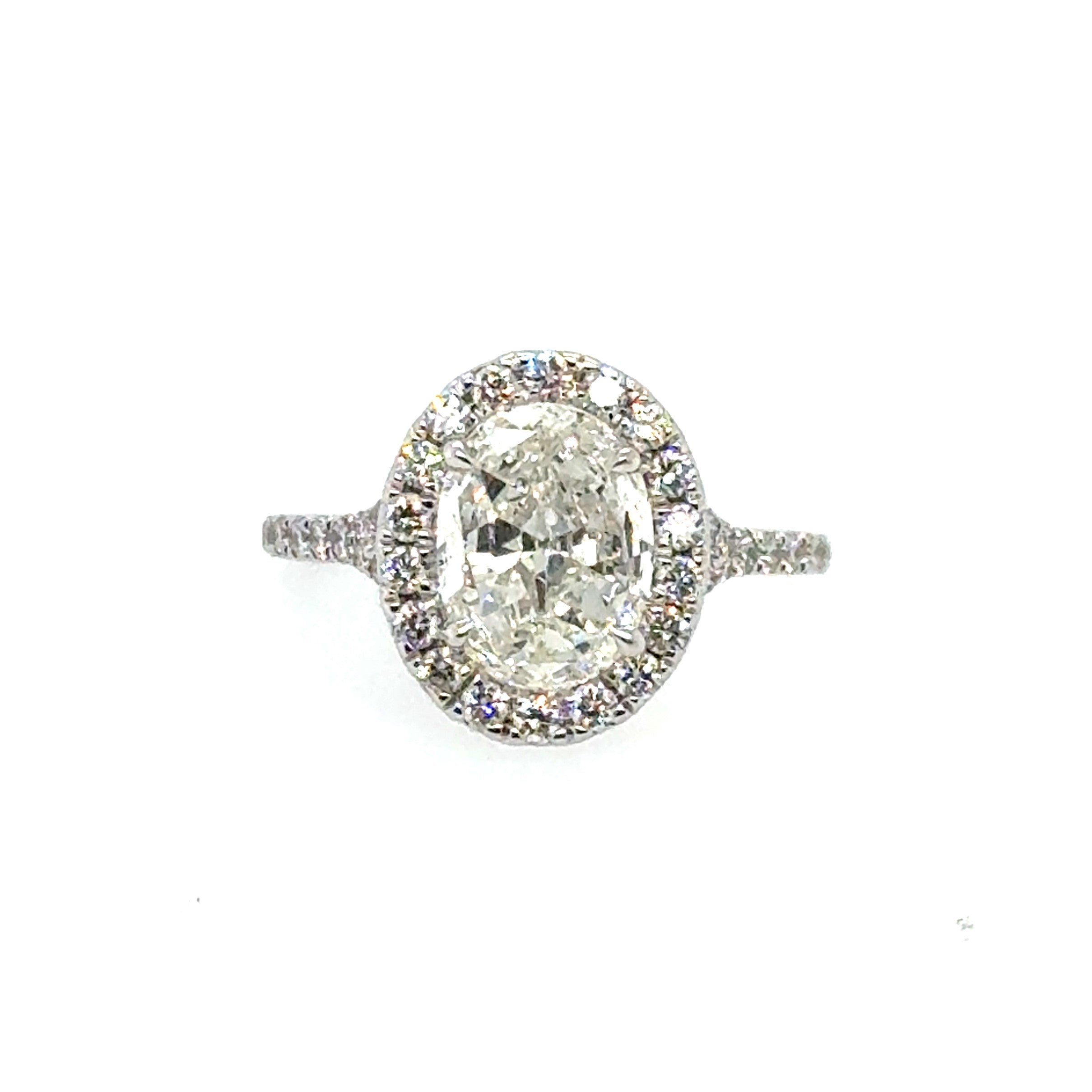 14 Karat Halo Oval Diamond Engagement Ring