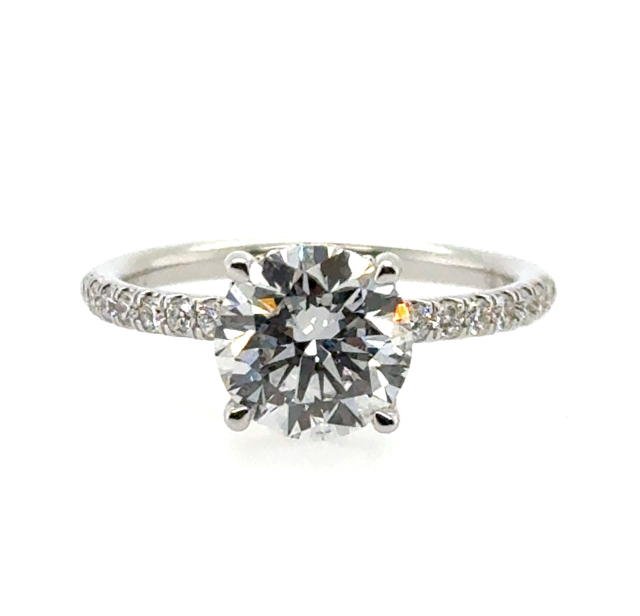 14 Karat Engagement Round Diamond Engagement Ring