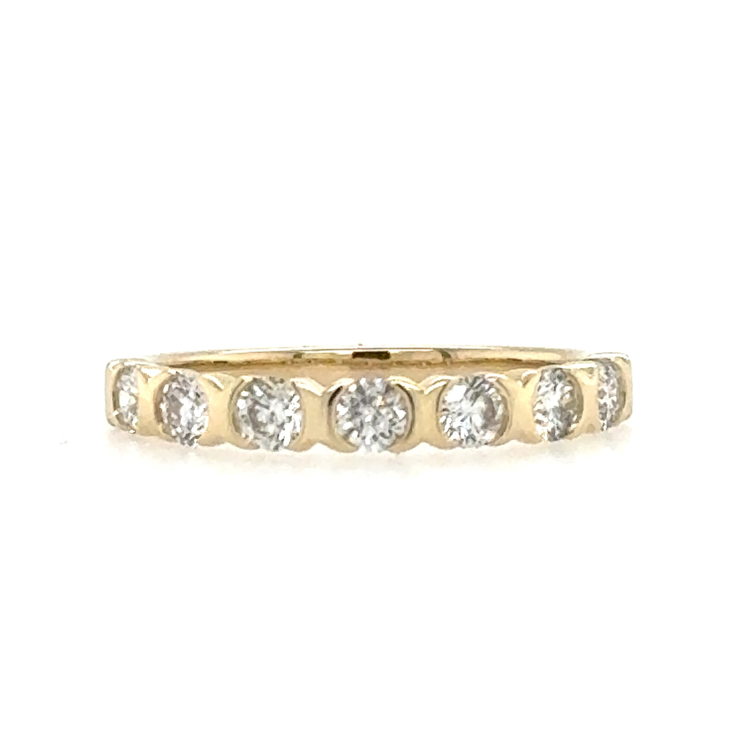 14K Yellow Gold Diamond Wedding Band - IDD USA LLC