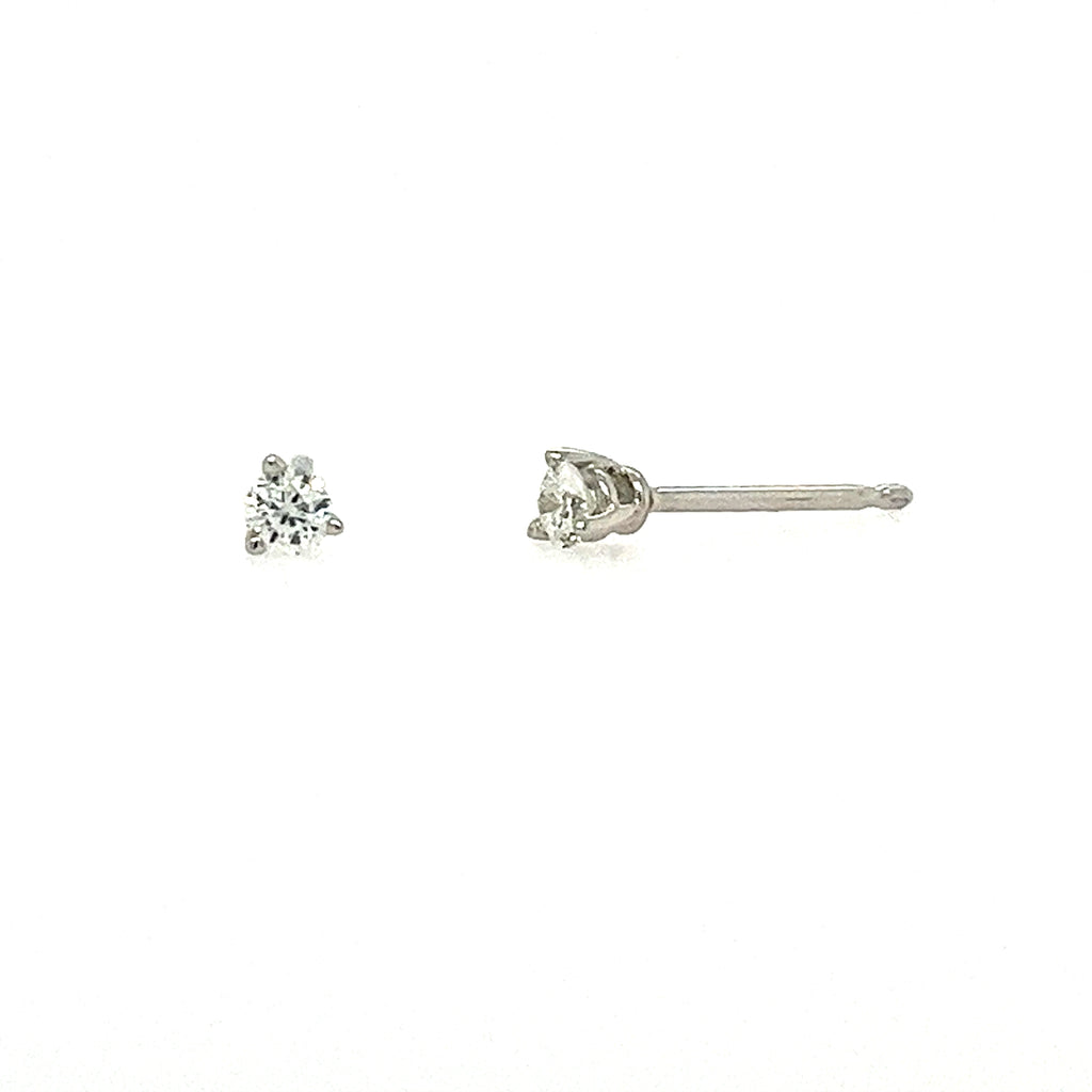 14k White Gold Diamond Stud Earrings