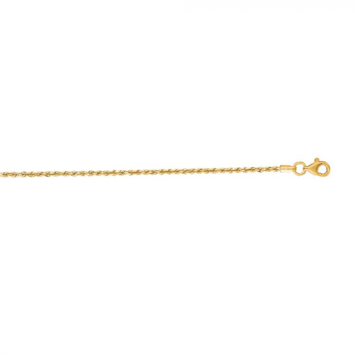 10K Yellow Gold Rope Necklace - Royal Chain Inc.