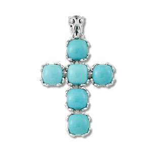 Sterling Silver Turquoises Pendant