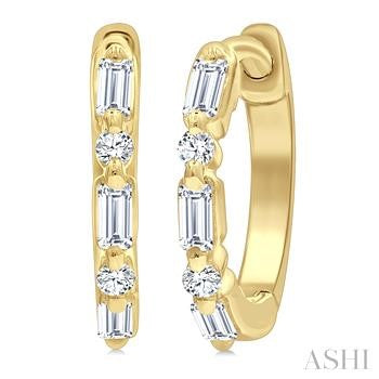 10 Karat Small Hoop Diamond Earrings